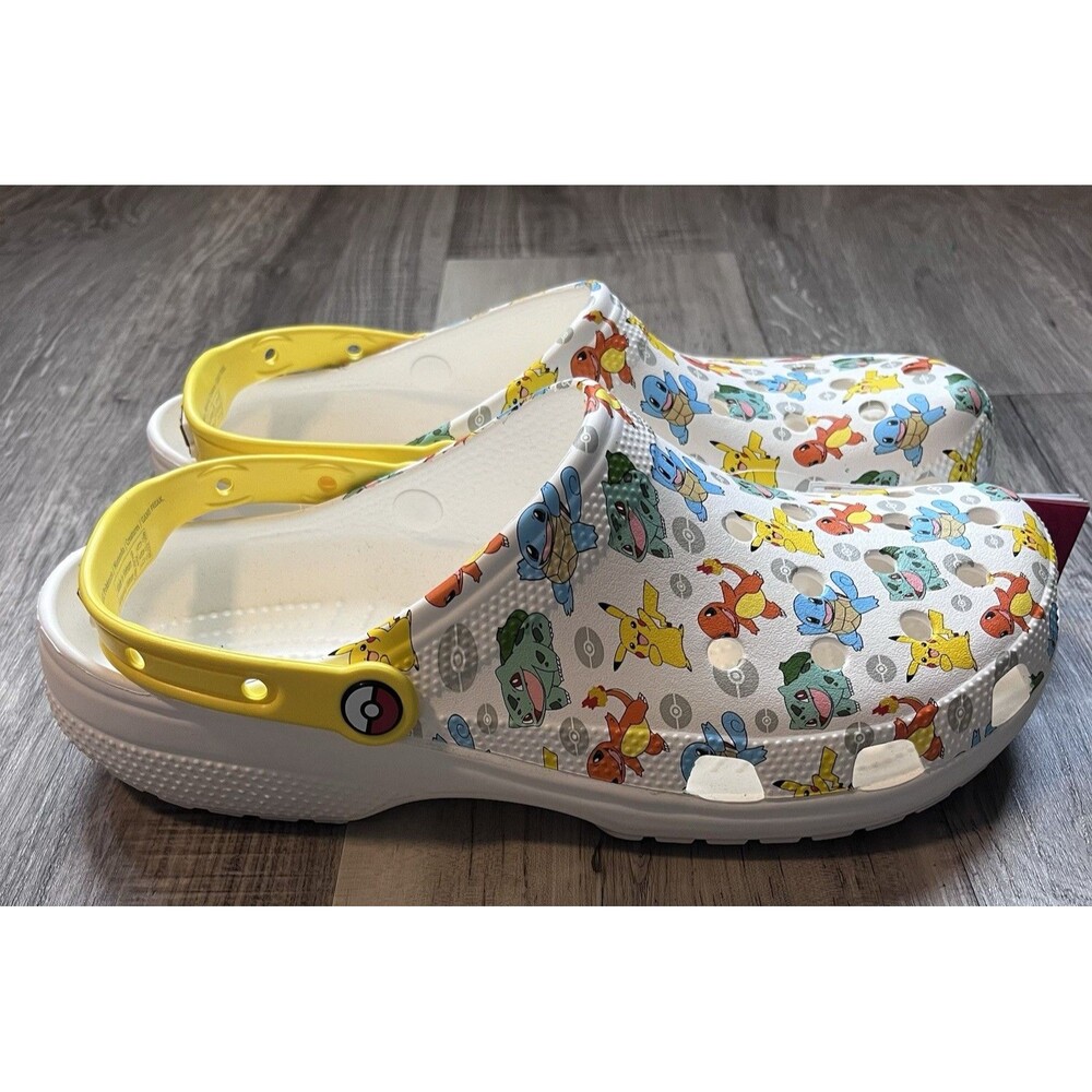 NWT Classic Pokemon  2 Crocs Mens Size 12 Colorful Graphics Breathable